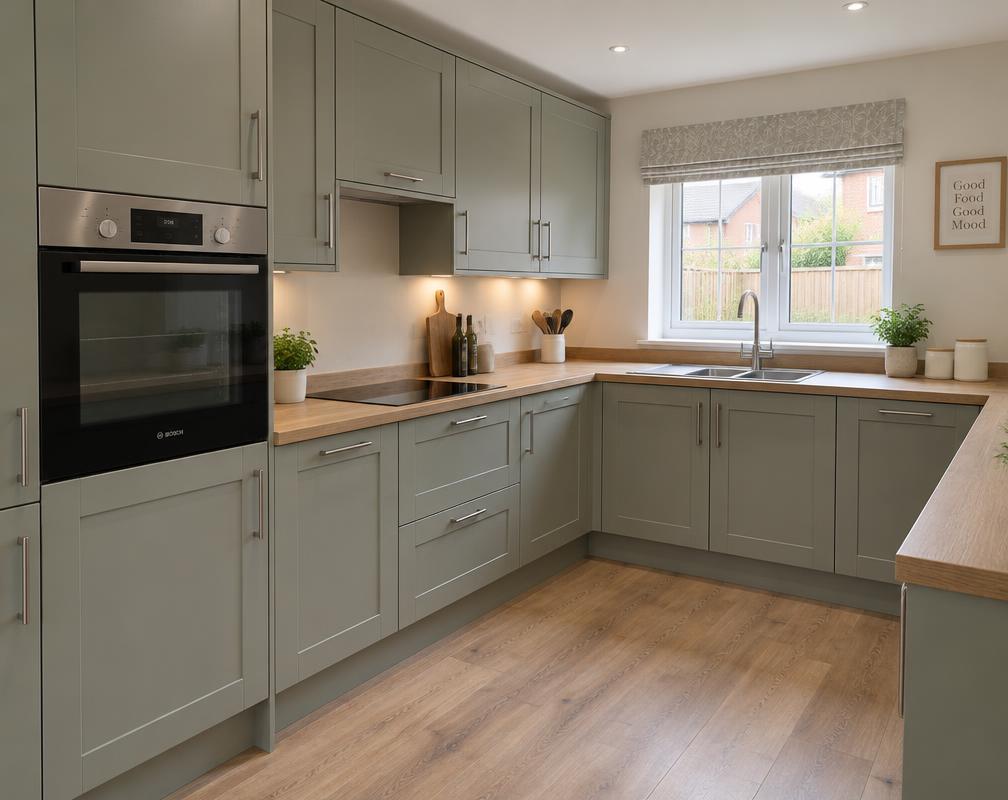 Finished kitchen units with integrated oven